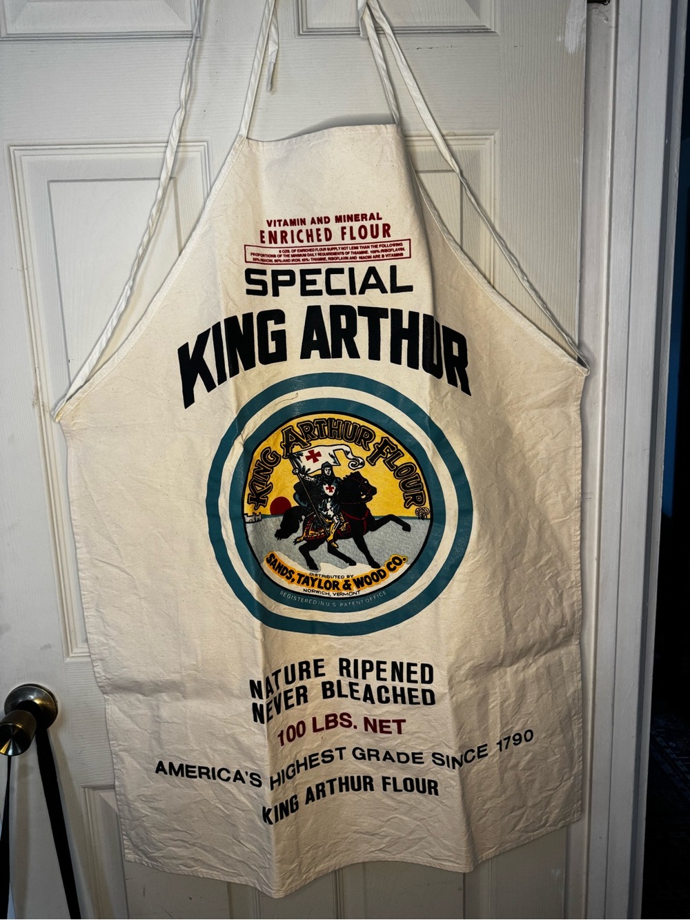 Vintage King Arthur Flour Advertising Apron Canvas Farmhouse Baking Kitchen